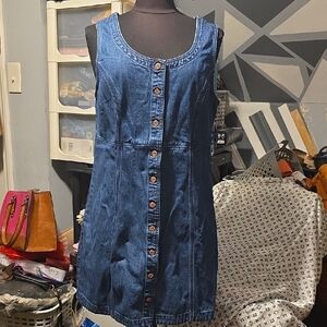 GAP Denim Button-Front Mini Dress